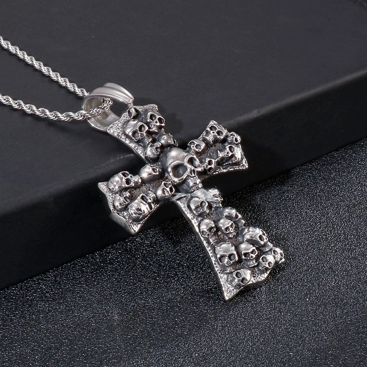 Huge Evil Cross Ghost Head Pendant Necklace - Men's Stainless Steel Jewelry. Badass skull pendant for men. Badass gifts for him. Badass gifts for badass. Badass birthday gifts. Badass Christmas gifts for badasses. Badass biker skull pendant. Badass biker skull jewelry. Badass skull jewelry. Badass skull accessories. Valentine gifts for him. Anniversary gift for him. Anniversary gift for my badass husband. Badass Birthday gift for my badass boyfriend. Badass Birthday gift for my badass husband.