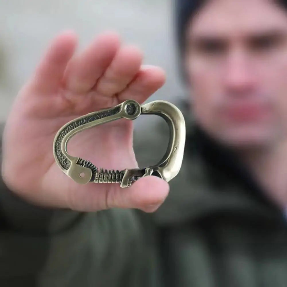 Skull Carabiner Clip – Heavy Duty Stainless Steel Badass Accessory. Skull Carabiner Clip for men. Skull Carabiner Clip for bikers. Unique designed Skull Carabiner Clip.