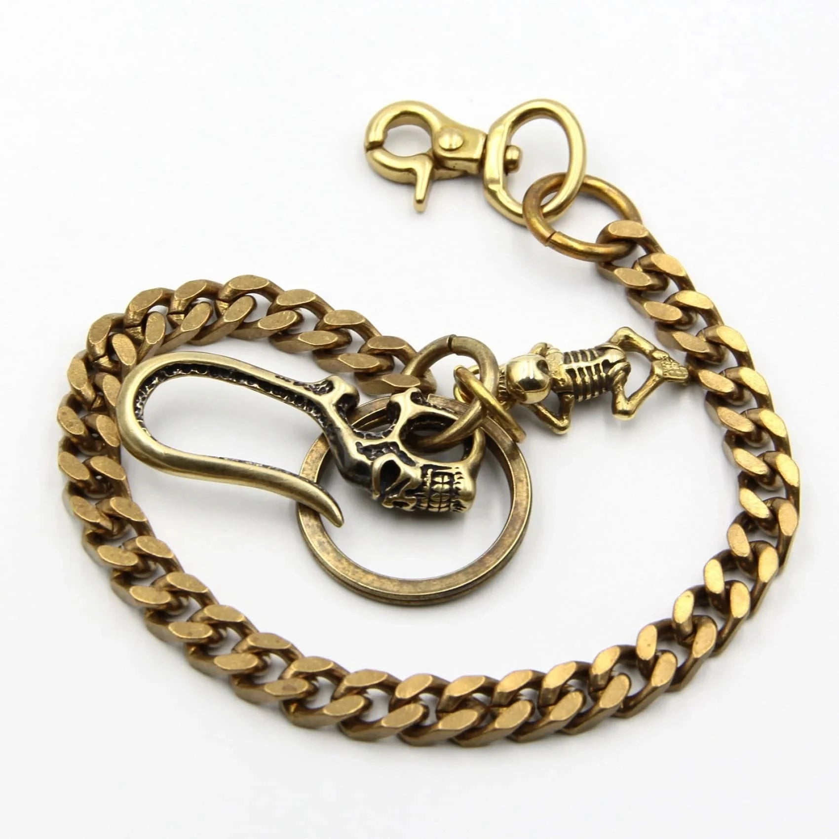 Skull Fish Hook Brass Wallet Chain – Badass Biker Accessory for Men. Unique Badass birthday gifts. Unique Badass Biker Christmas gifts for badasses. Badass skull accessories. Unique Valentine gifts for him. Unique Anniversary gift for him. Unique Anniversary gift for my badass husband. Unique Badass Birthday gift for my badass boyfriend. Badass Birthday gift for my badass husband. Badass gift for bikers.