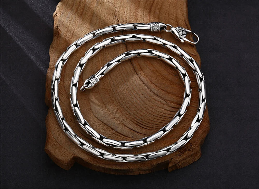 Vajra Pestle Six Syllable Mantra Necklace – 925 Sterling Silver Men's Bamboo Chain. Unique Badass gifts for badass. Unique Badass birthday gifts. Unique Badass Biker Christmas gifts for badasses. Badass skull accessories. Unique Valentine gifts for him. Unique Anniversary gift for him. Unique Anniversary gift for my badass husband. Unique Badass Birthday gift for my badass boyfriend. Badass Birthday gift for my badass husband. Badass gift for bikers.