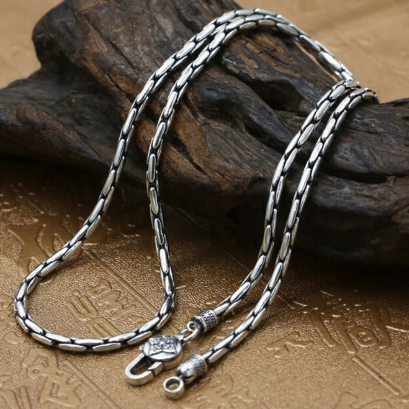 Vajra Pestle Six Syllable Mantra Necklace – 925 Sterling Silver Men's Bamboo Chain. Unique Badass gifts for badass. Unique Badass birthday gifts. Unique Badass Biker Christmas gifts for badasses. Badass skull accessories. Unique Valentine gifts for him. Unique Anniversary gift for him. Unique Anniversary gift for my badass husband. Unique Badass Birthday gift for my badass boyfriend. Badass Birthday gift for my badass husband. Badass gift for bikers.