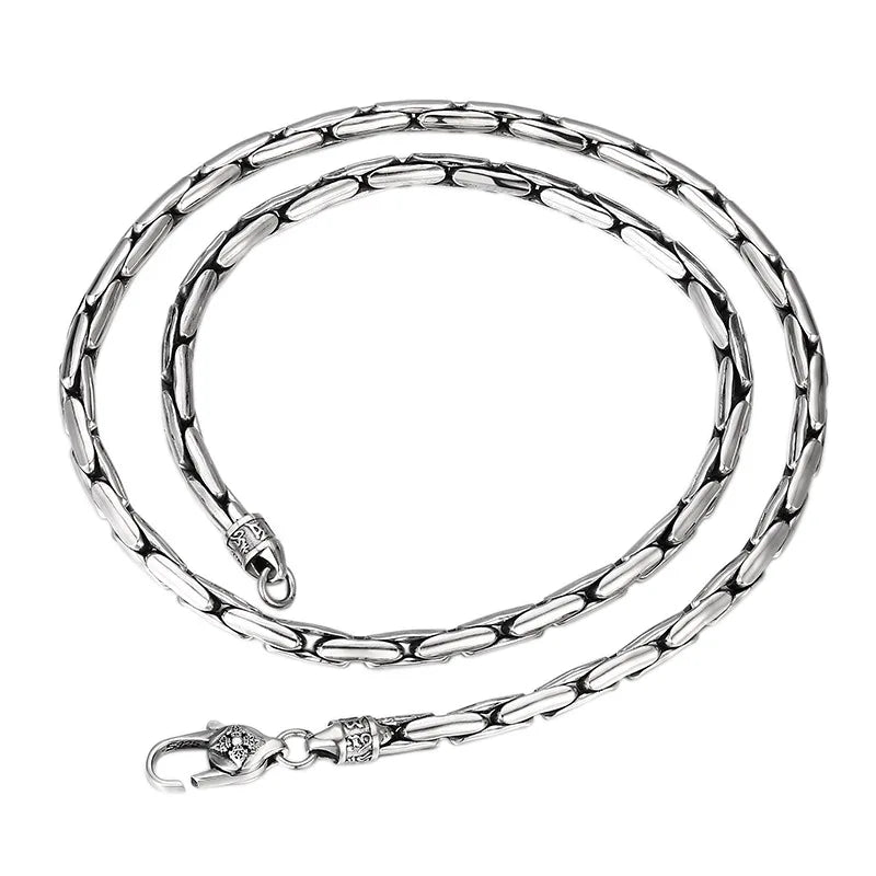 Vajra Pestle Six Syllable Mantra Necklace – 925 Sterling Silver Men's Bamboo Chain. Unique Badass gifts for badass. Unique Badass birthday gifts. Unique Badass Biker Christmas gifts for badasses. Badass skull accessories. Unique Valentine gifts for him. Unique Anniversary gift for him. Unique Anniversary gift for my badass husband. Unique Badass Birthday gift for my badass boyfriend. Badass Birthday gift for my badass husband. Badass gift for bikers.