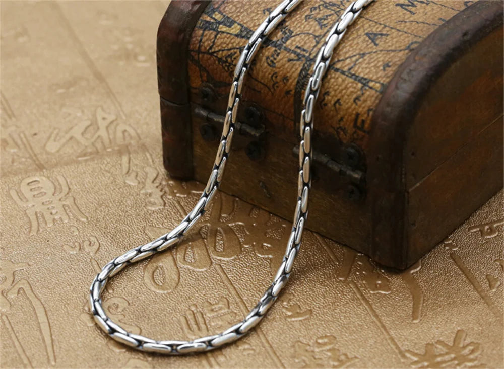 Vajra Pestle Six Syllable Mantra Necklace – 925 Sterling Silver Men's Bamboo Chain. Unique Badass gifts for badass. Unique Badass birthday gifts. Unique Badass Biker Christmas gifts for badasses. Badass skull accessories. Unique Valentine gifts for him. Unique Anniversary gift for him. Unique Anniversary gift for my badass husband. Unique Badass Birthday gift for my badass boyfriend. Badass Birthday gift for my badass husband. Badass gift for bikers.