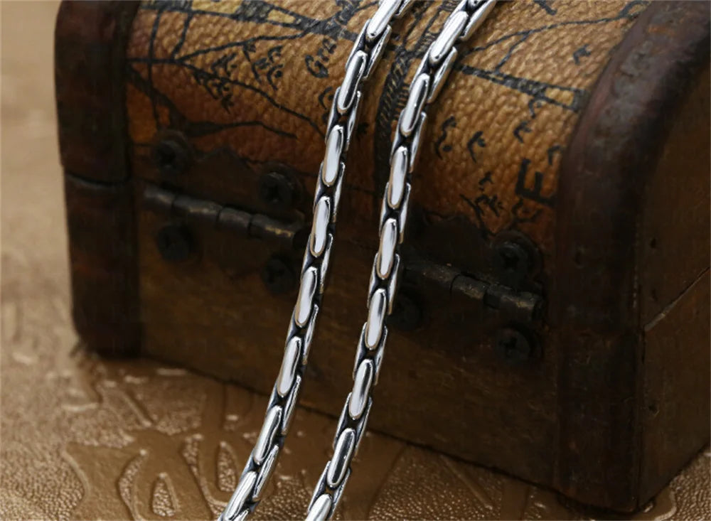 Vajra Pestle Six Syllable Mantra Necklace – 925 Sterling Silver Men's Bamboo Chain. Unique Badass gifts for badass. Unique Badass birthday gifts. Unique Badass Biker Christmas gifts for badasses. Badass skull accessories. Unique Valentine gifts for him. Unique Anniversary gift for him. Unique Anniversary gift for my badass husband. Unique Badass Birthday gift for my badass boyfriend. Badass Birthday gift for my badass husband. Badass gift for bikers.