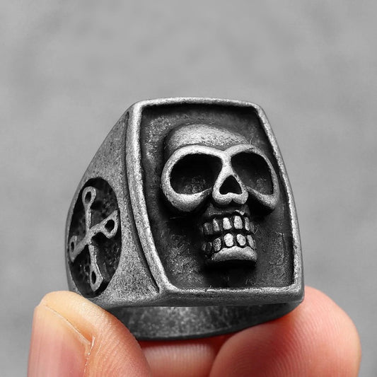 Gothic Vintage 316L Stainless Steel Convex Skull Ring. Badass gifts for badass. Badass birthday gifts. Badass Christmas gifts for badasses. Badass skull accessories. Valentine gifts for him. Anniversary gift for him. Anniversary gift for my badass husband. Badass Birthday gift for my badass boyfriend. Badass Birthday gift for my badass husband.