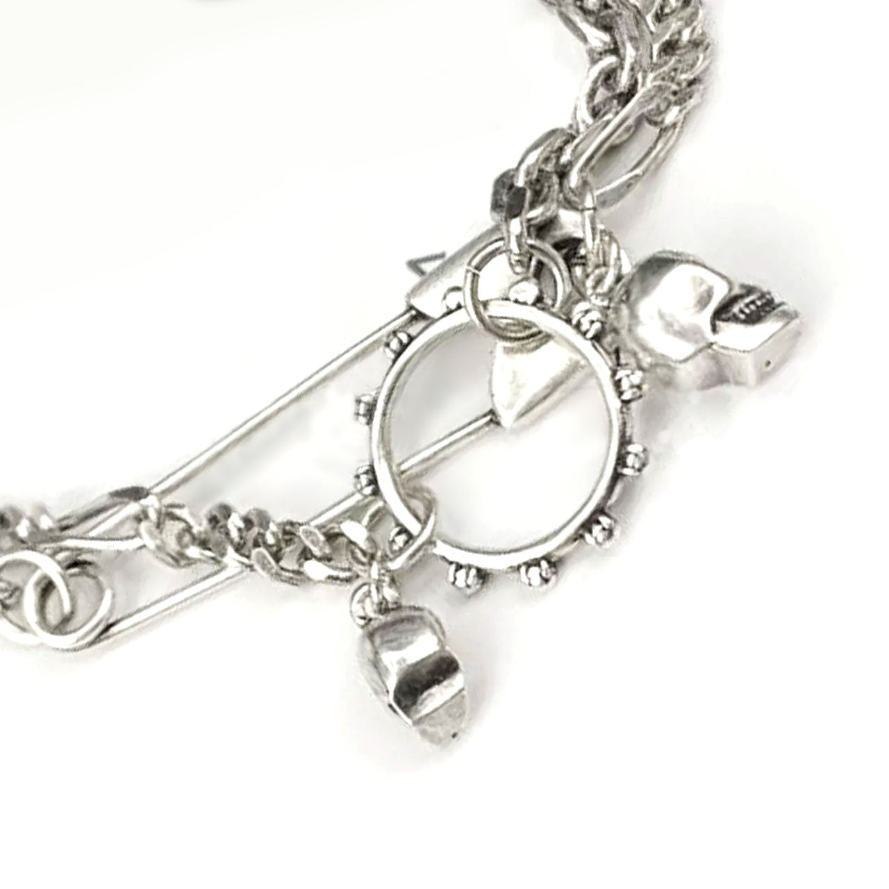 Skull and Paper Clip Double Layer Bracelet. Badass gifts for badass. Badass birthday gifts. Badass Christmas gifts for badasses. Badass skull accessories. Valentine gifts for him. Anniversary gift for him. Anniversary gift for my badass husband. Badass Birthday gift for my badass boyfriend. Badass Birthday gift for my badass husband.