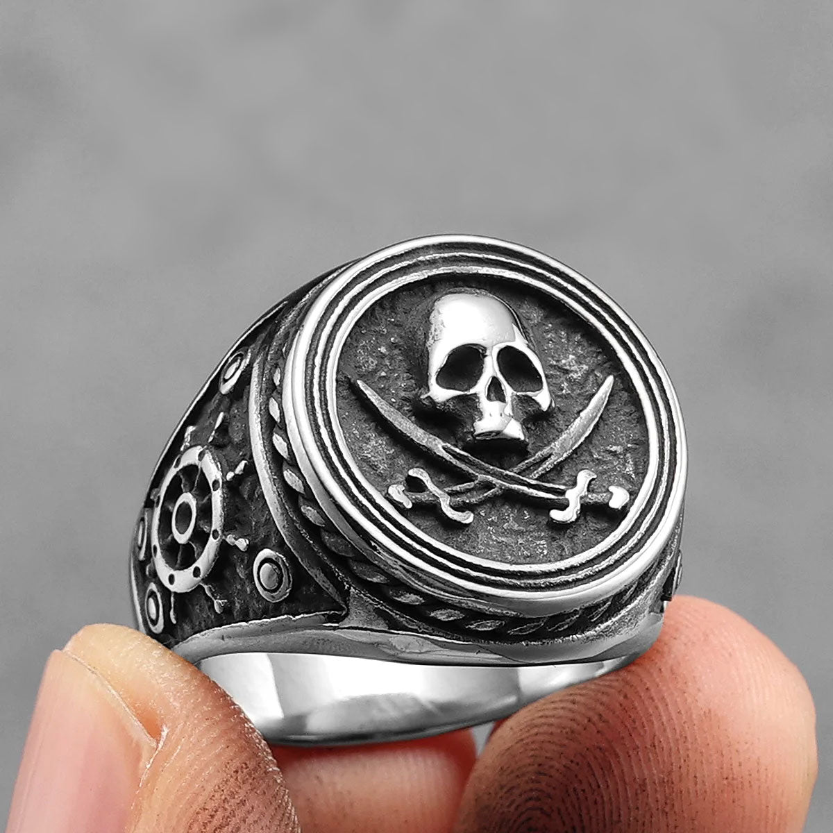 Pirate Skull with Crossing Swords Ring. Skull rings for men. Badass gifts for badass. Badass birthday gifts. Badass Christmas gifts for badasses. Badass skull accessories. Valentine gifts for him. Anniversary gift for him. Anniversary gift for my badass husband. Badass Birthday gift for my badass boyfriend. Badass Birthday gift for my badass husband. Pirate skull rings.