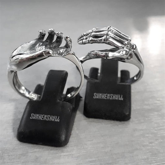 2 in 1 Unique Friendship Skeleton Puzzle Rings. Skull ring for him. Badass gifts for badass. Badass birthday gifts. Badass Christmas gifts for badasses. Badass biker skull ring. Badass Biker skull jewelry. Badass skull jewelry. Badass skull accessories. Valentine gifts for him. Anniversary gift for him. Anniversary gift for my badass husband. Badass Birthday gift for my badass boyfriend. Badass Birthday gift for my badass husband.