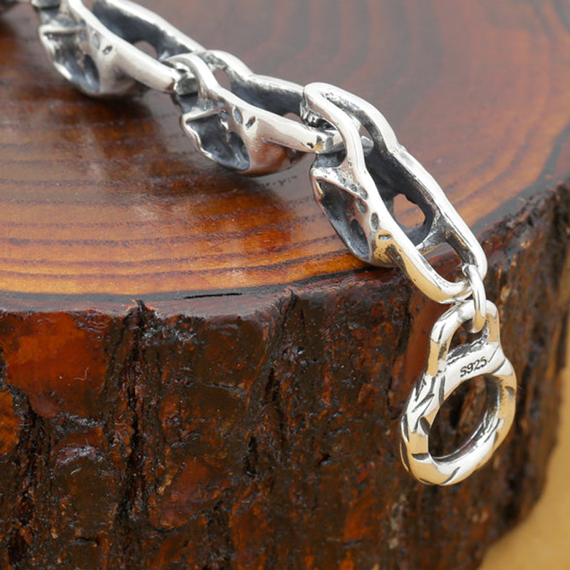 Skull Charm Handcrafted 925 Sterling Silver Skull Bracelet