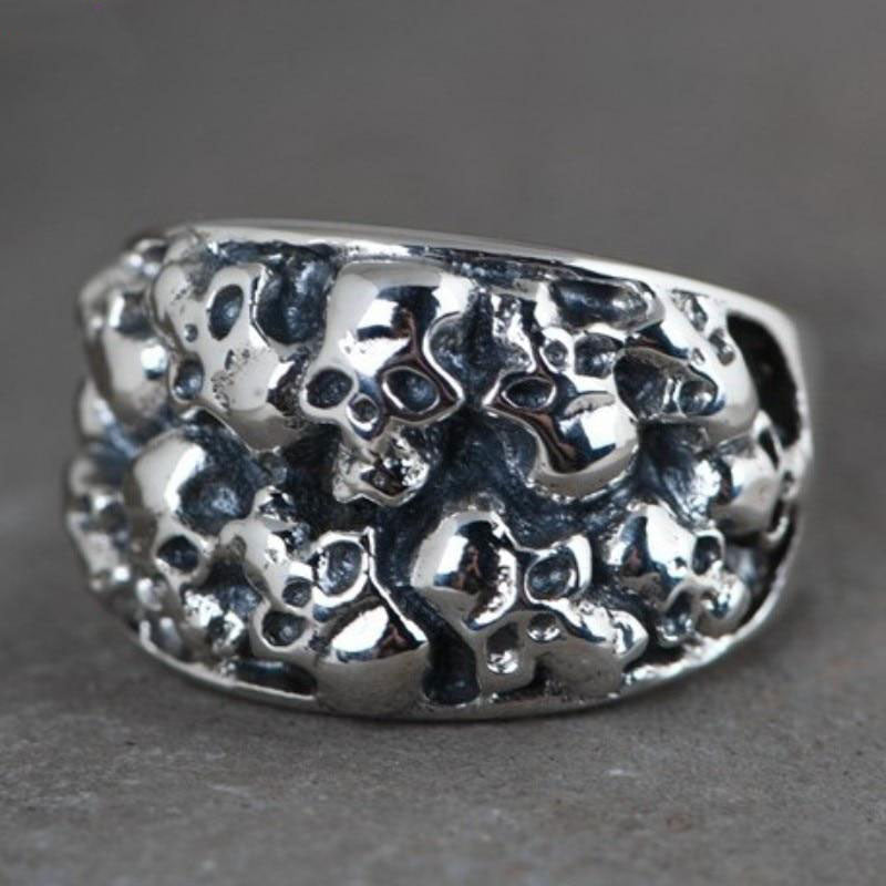 Solid 925 Sterling Silver Charm Skull Ring