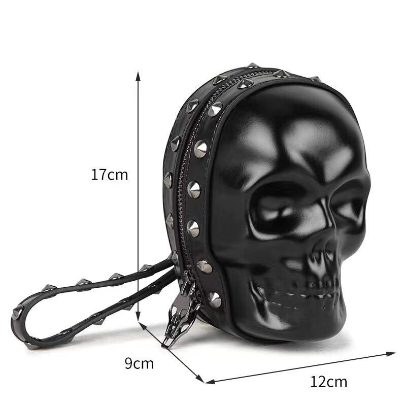 Unique Skull Head Wristlet Handbag. Gothic Skull wristlet. Badass skull accessories. badass skull handbag.