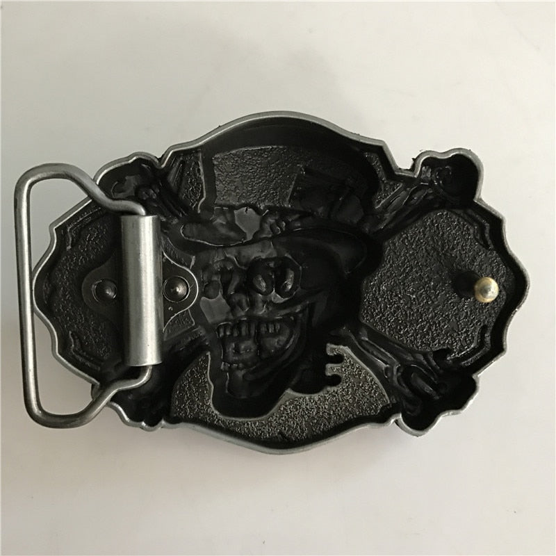3D Silver Skull Belt Buckles for 4cm Belt