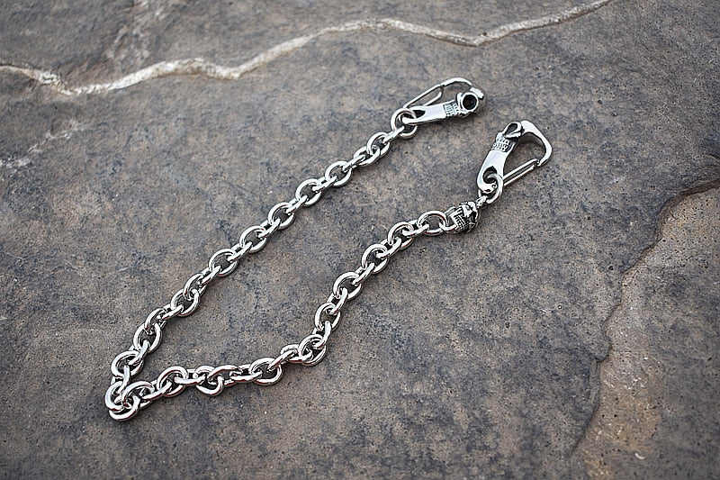 Punk Rock Skull Carabiners Skull Pant Chain, badass Christmas gifts, badass biker accessories, badass skull accessory, badass skull jewelry, badass biker skull jewelry