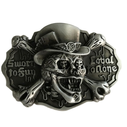 3D Silver Skull Belt Buckles for 4cm Belt