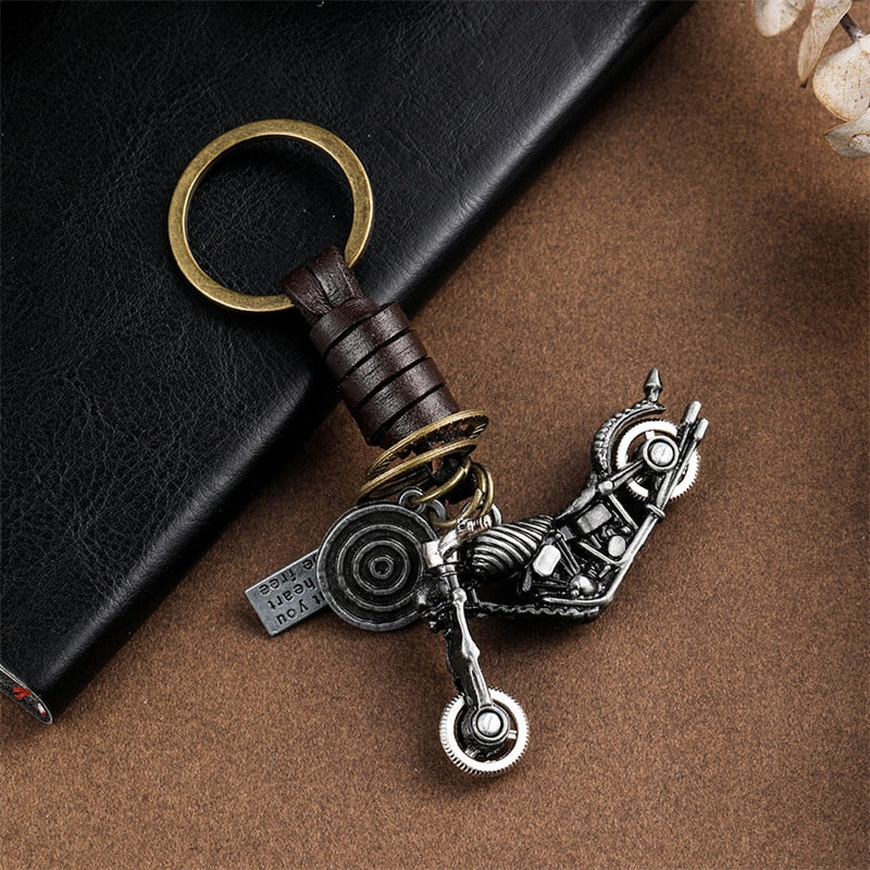 Creative Retro Harley Motorcycle Skull Keychain. Biker Choice Harley keychain. Badass biker skull keychain.