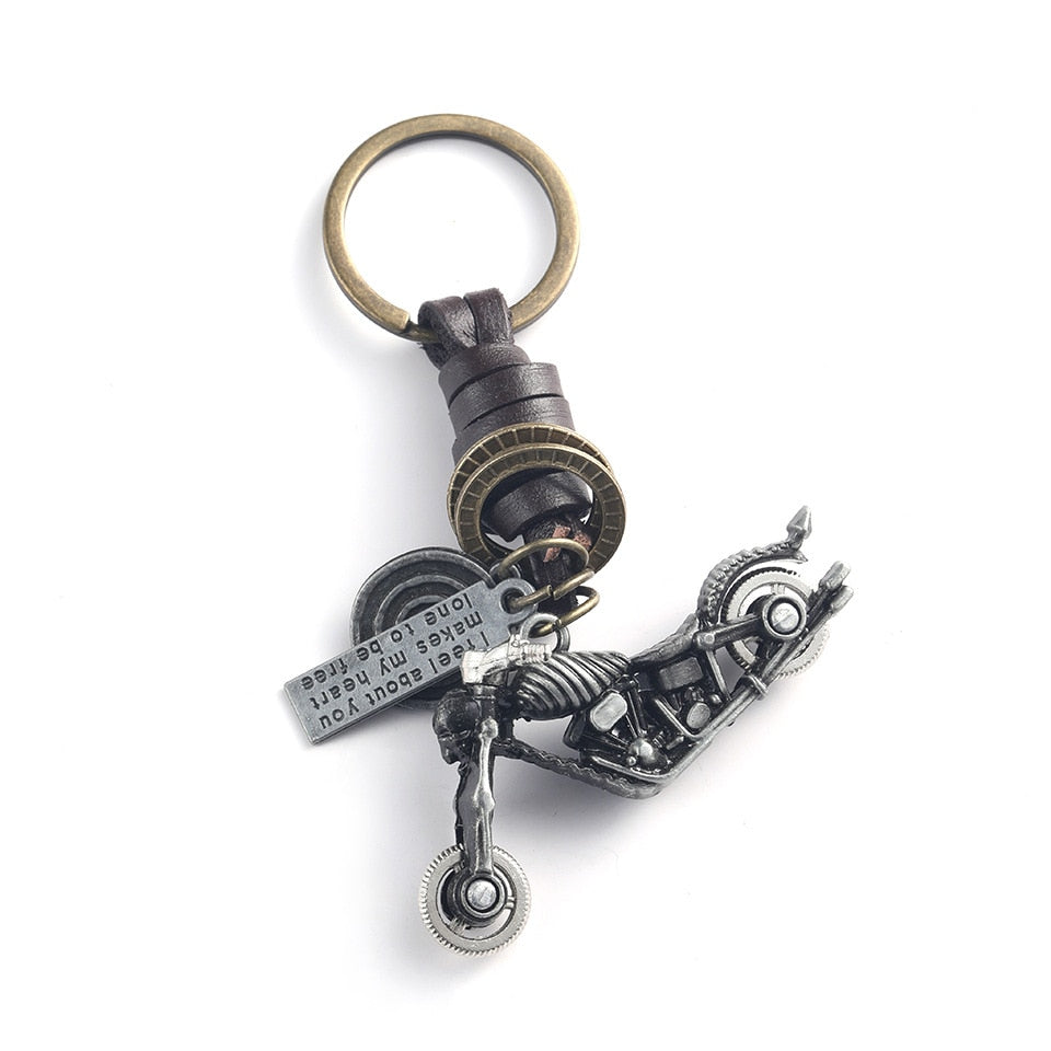Creative Retro Harley Motorcycle Skull Keychain. Biker Choice Harley keychain. Badass biker skull keychain.