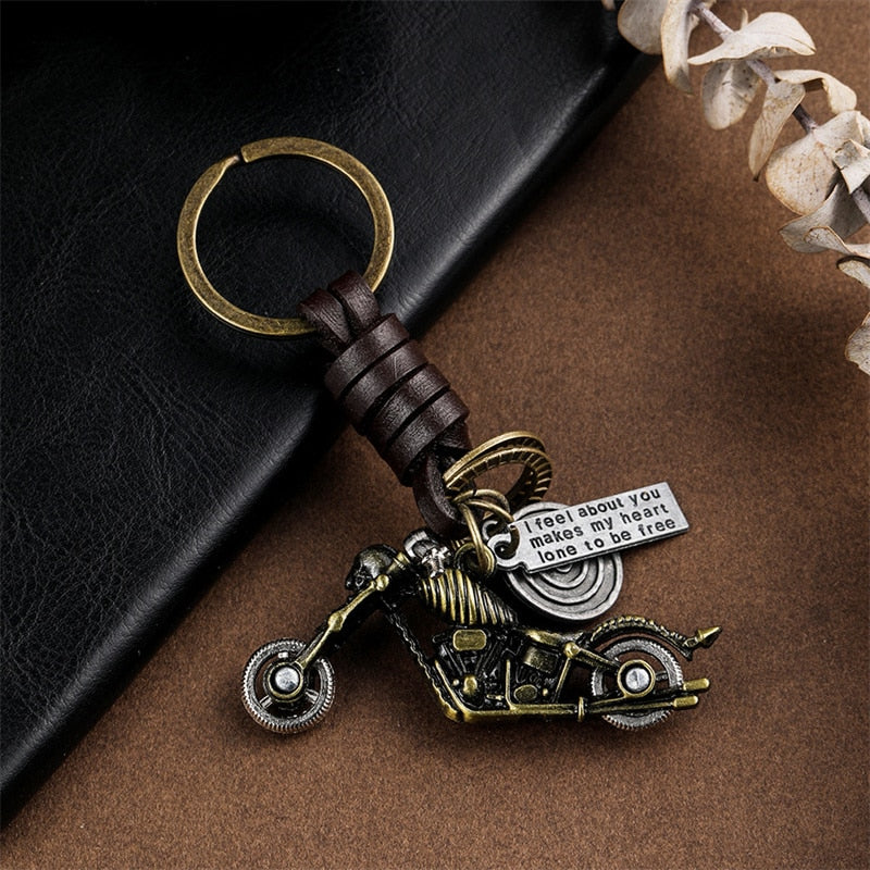 Creative Retro Harley Motorcycle Skull Keychain. Biker Choice Harley keychain. Badass biker skull keychain.