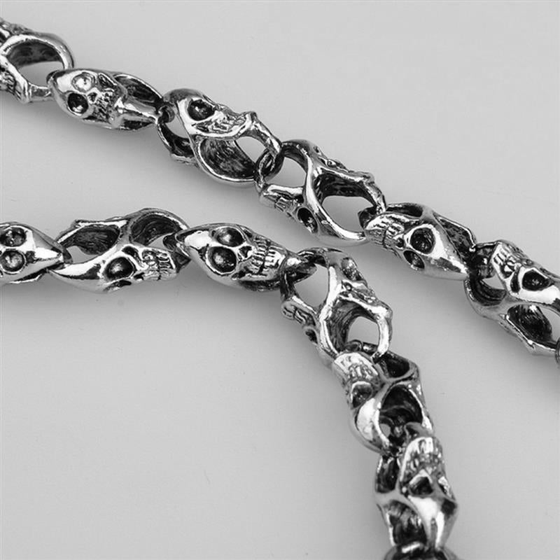 Men Biker Trucker Heavy Skull Long Metal Wallet Chain