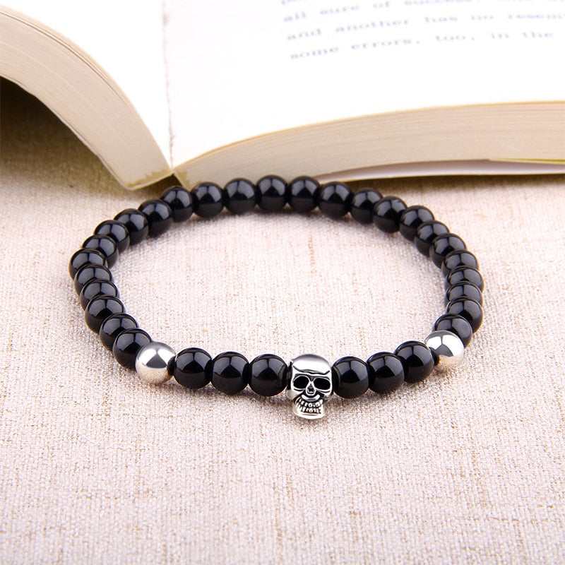 Natural Hematite Beads King Crown Skull Bracelets