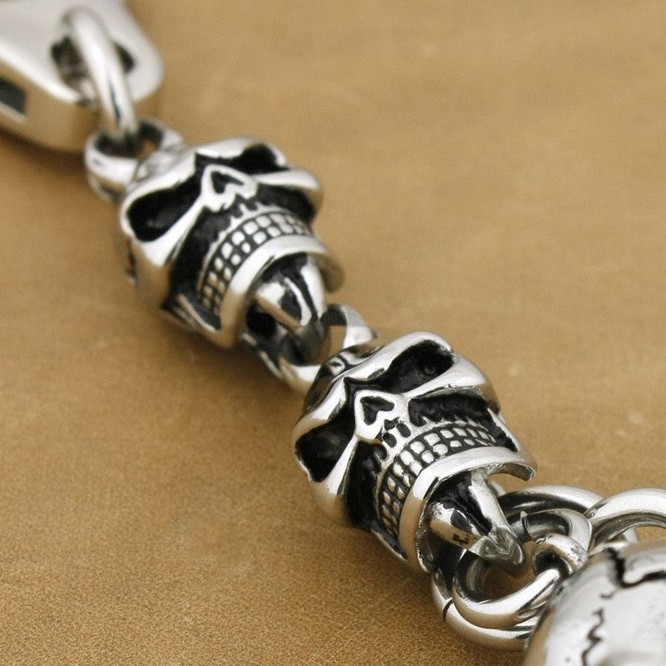 Punk Rock Stainless Steel Biker Skulls Keychain