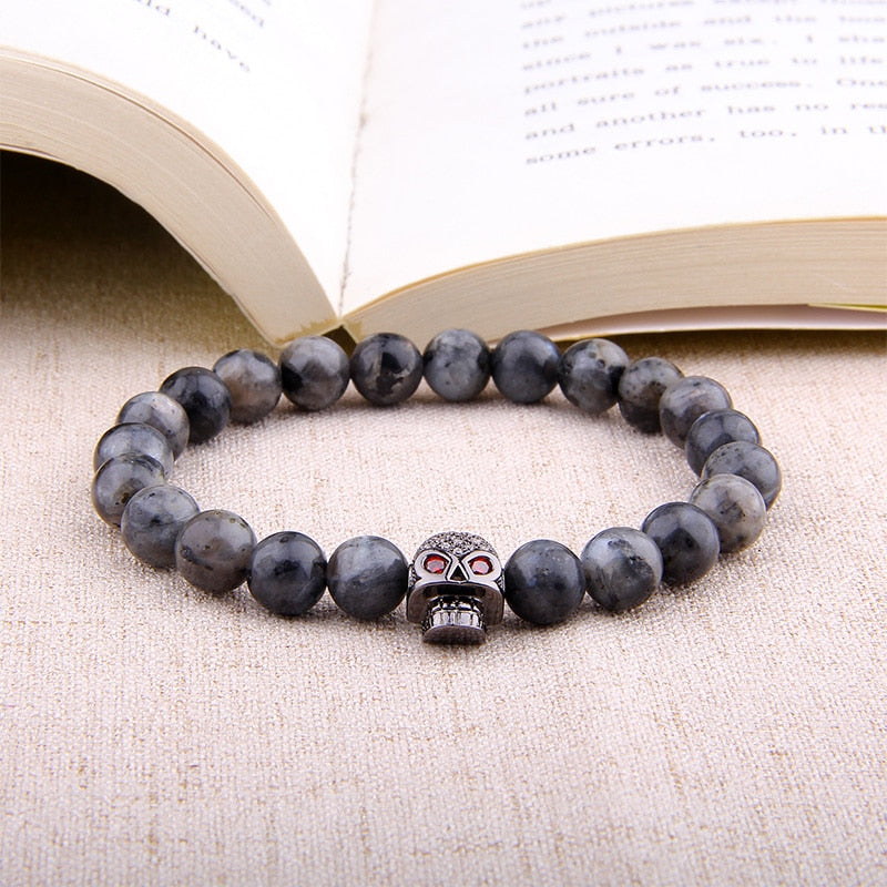 Natural Hematite Beads King Crown Skull Bracelets