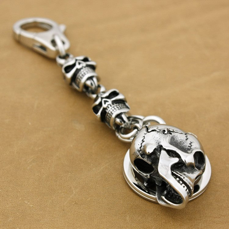 Punk Rock Stainless Steel Biker Skulls Keychain