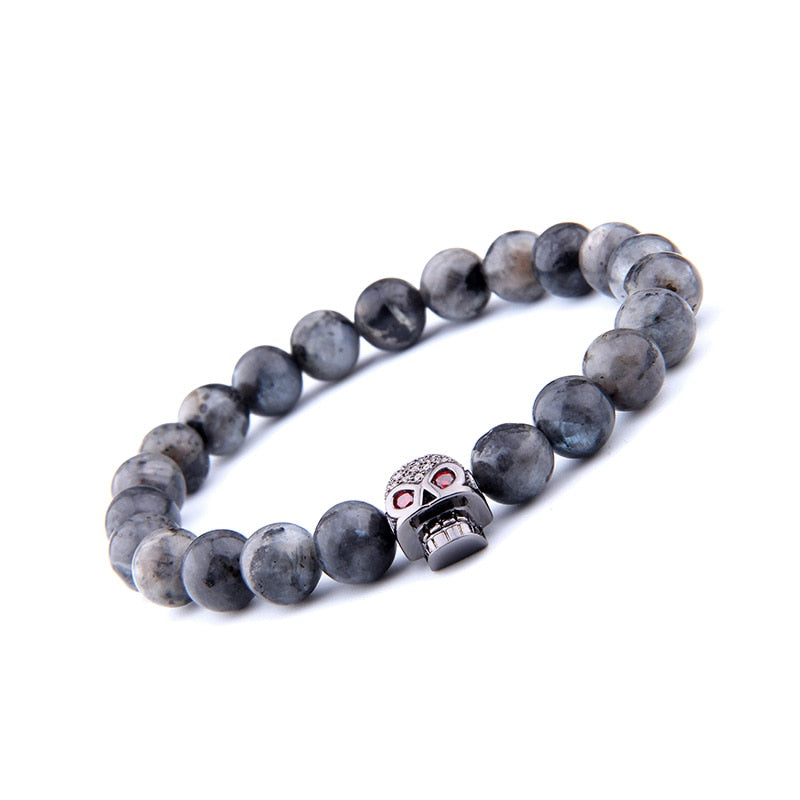 Natural Hematite Beads King Crown Skull Bracelets