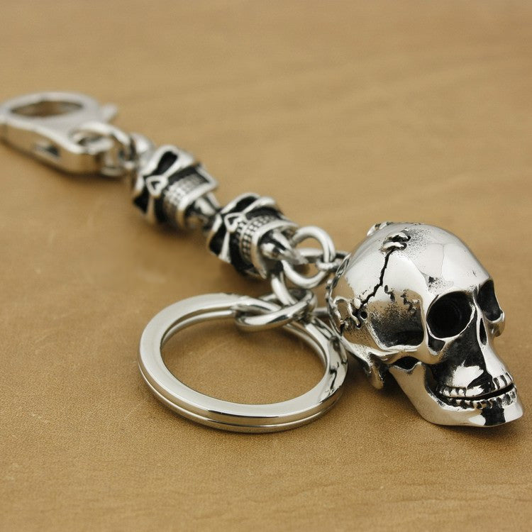 Punk Rock Stainless Steel Biker Skulls Keychain