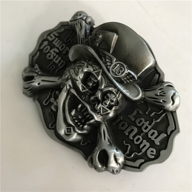 3D Silver Skull Belt Buckles for 4cm Belt
