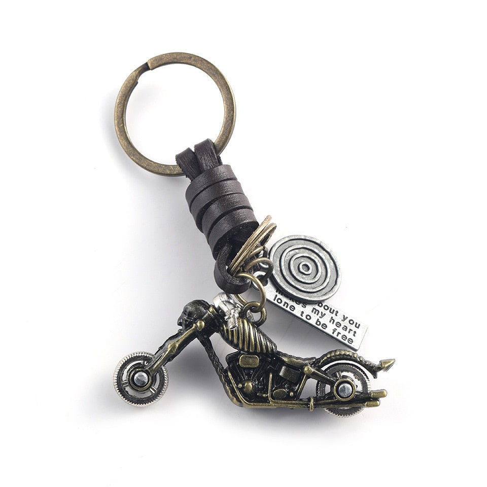 Creative Retro Harley Motorcycle Skull Keychain. Biker Choice Harley keychain. Badass biker skull keychain.