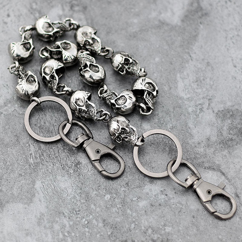 Heavy Waist Biker Wallet Skull Keychain