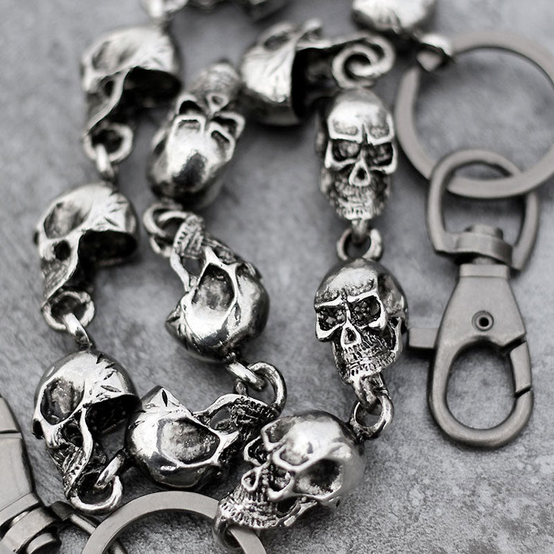 Heavy Waist Biker Wallet Skull Keychain