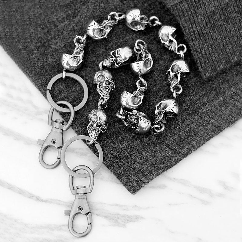 Heavy Waist Biker Wallet Skull Keychain
