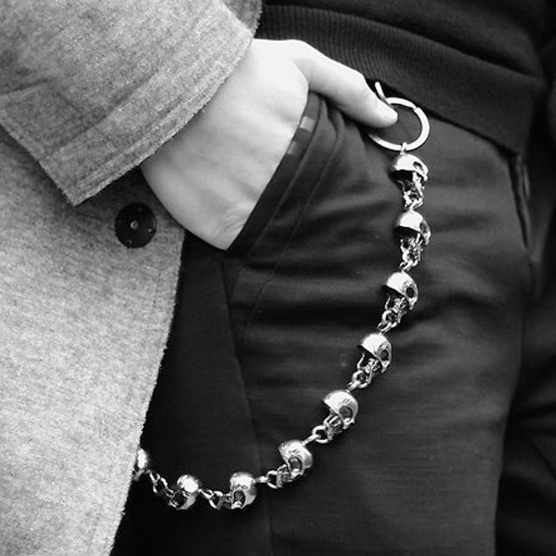Heavy Waist Biker Wallet Skull Keychain