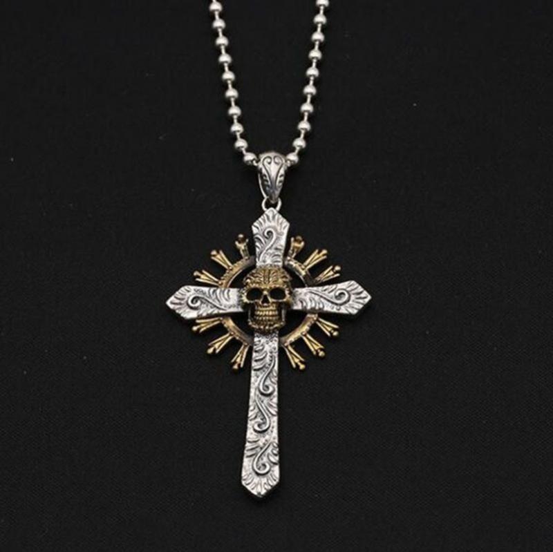 Cool Skull Cross Pendant Necklace