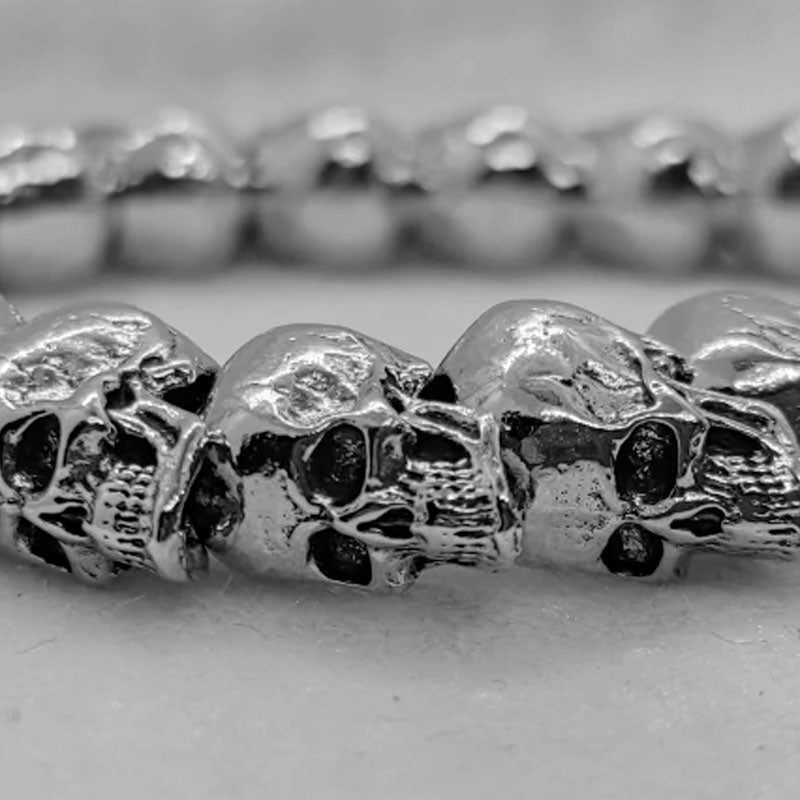 Iron and Steel Warrior Biker Skull Bracelet