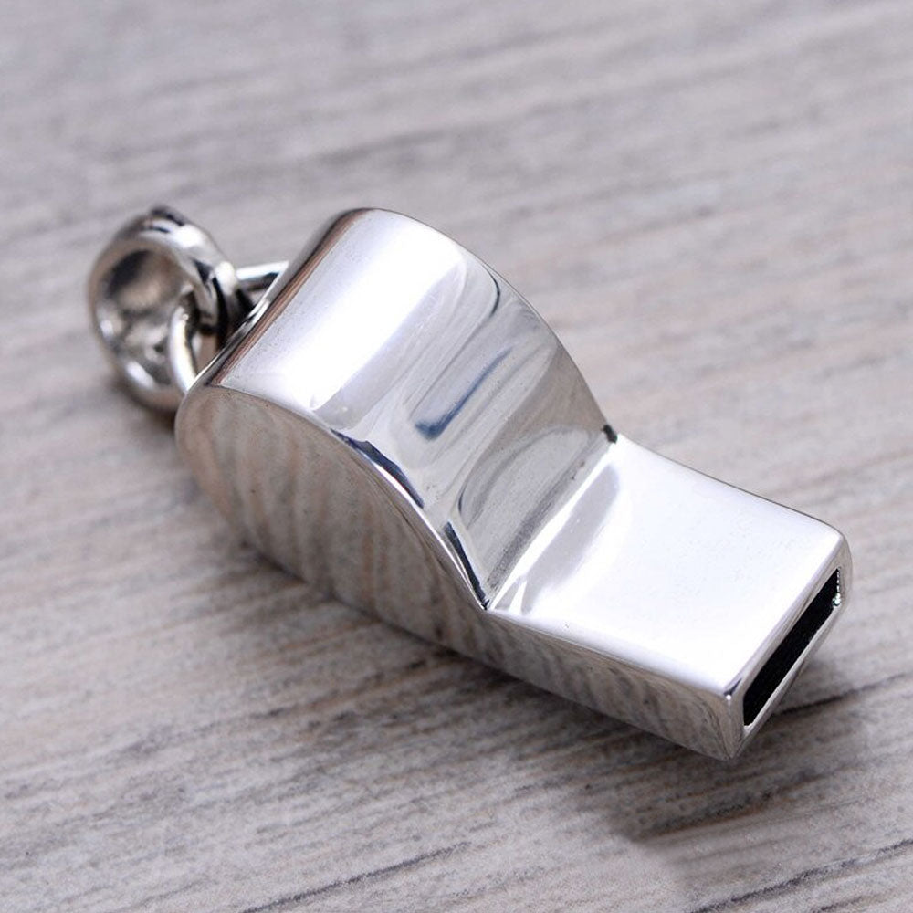 Punk 925 Sterling Silver Whistle Skull Pendant