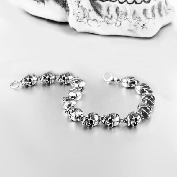 Punk Rock Stainless Steel Skull Bracelet