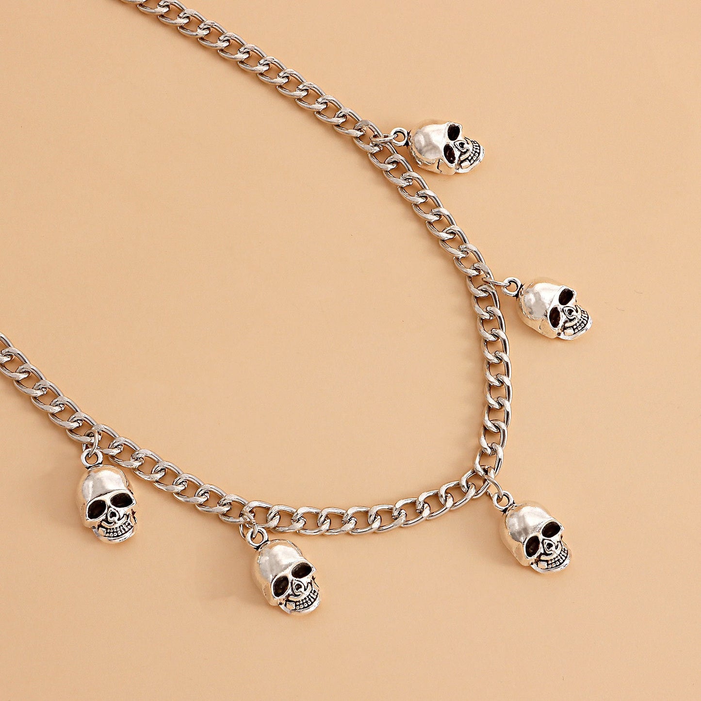 Trendy Gothic Women Skull Necklace