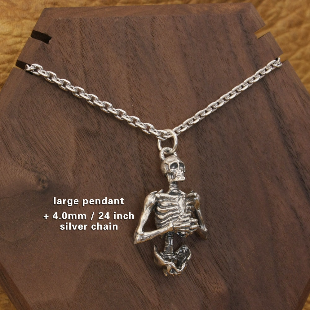 Honour Hero Skeleton Skull Pendant in 925 Sterling Silver Details for Men's Biker Punk Style. badass biker skull pendant. Badass skull pendant for men.skull pendant for men. Badass skull jewelry. Badass skull accessories. Valentine gifts for him. Anniversary gift for him. Anniversary gift for my badass husband. Badass Birthday gift for my badass boyfriend. Badass Birthday gift for my badass husband.