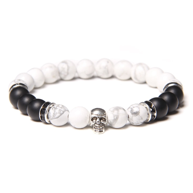 Natural Hematite Beads King Crown Skull Bracelets
