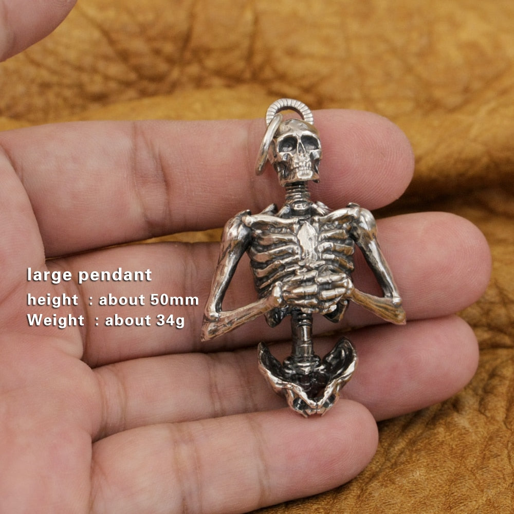 Honour Hero Skeleton Skull Pendant in 925 Sterling Silver Details for Men's Biker Punk Style. badass biker skull pendant. Badass skull pendant for men.skull pendant for men. Badass skull jewelry. Badass skull accessories. Valentine gifts for him. Anniversary gift for him. Anniversary gift for my badass husband. Badass Birthday gift for my badass boyfriend. Badass Birthday gift for my badass husband.