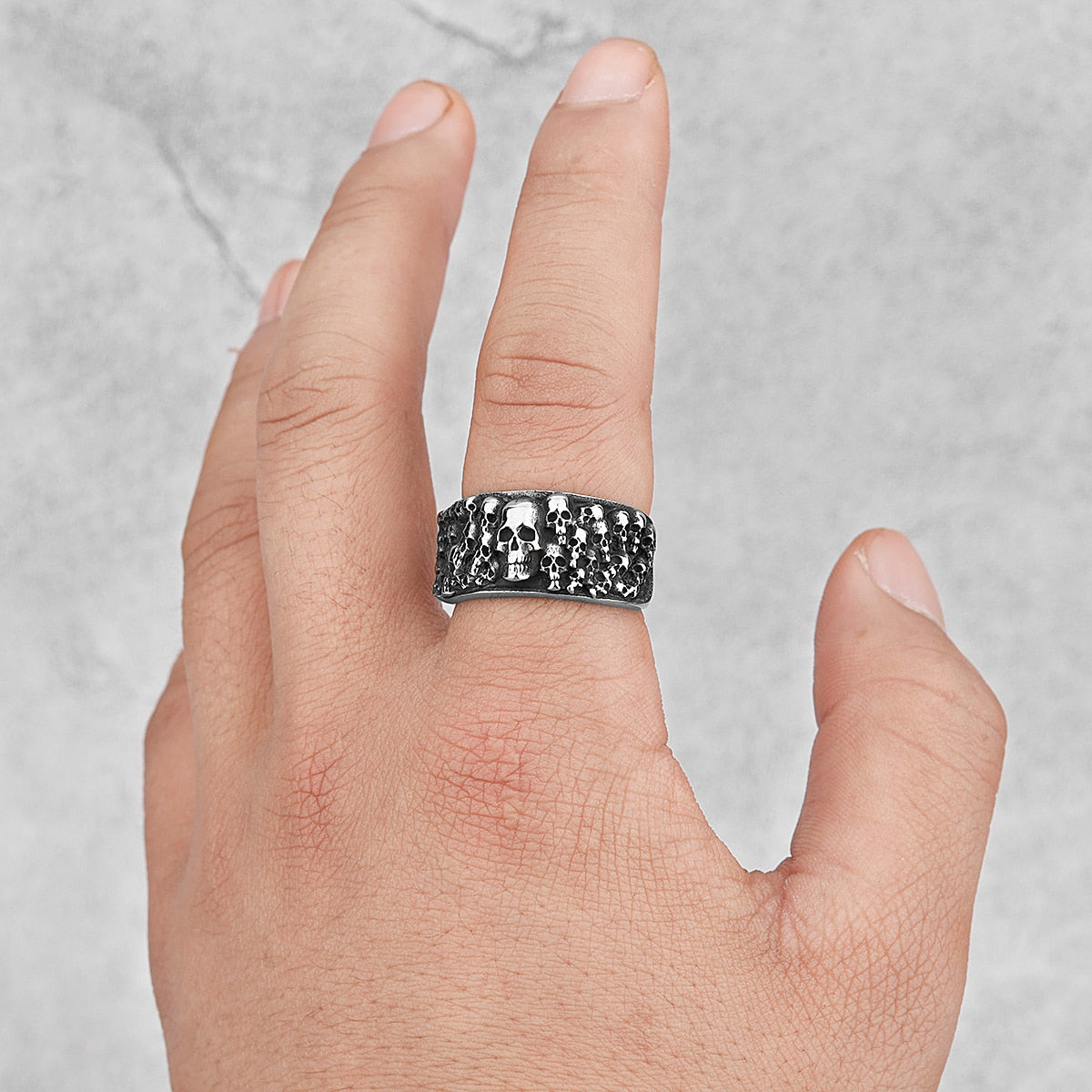 Retro Bad Boy Biker Skull Rings, badass skull ring, badass skull accessories