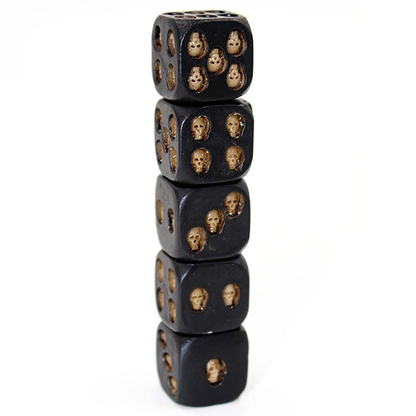 Vintage Skull Dice or Die 5pcs Set. Badass skull accessories