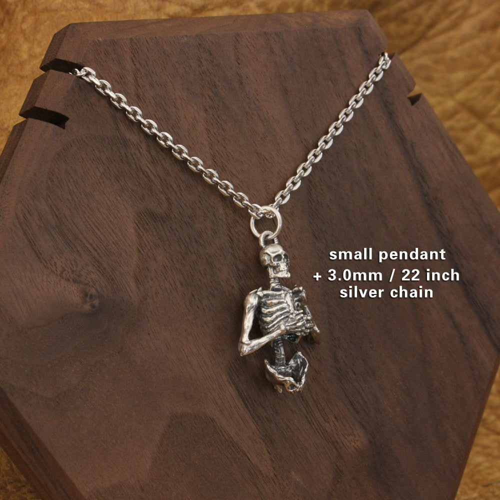 Honour Hero Skeleton Skull Pendant in 925 Sterling Silver Details for Men's Biker Punk Style. badass biker skull pendant. Badass skull pendant for men.skull pendant for men. Badass skull jewelry. Badass skull accessories. Valentine gifts for him. Anniversary gift for him. Anniversary gift for my badass husband. Badass Birthday gift for my badass boyfriend. Badass Birthday gift for my badass husband.