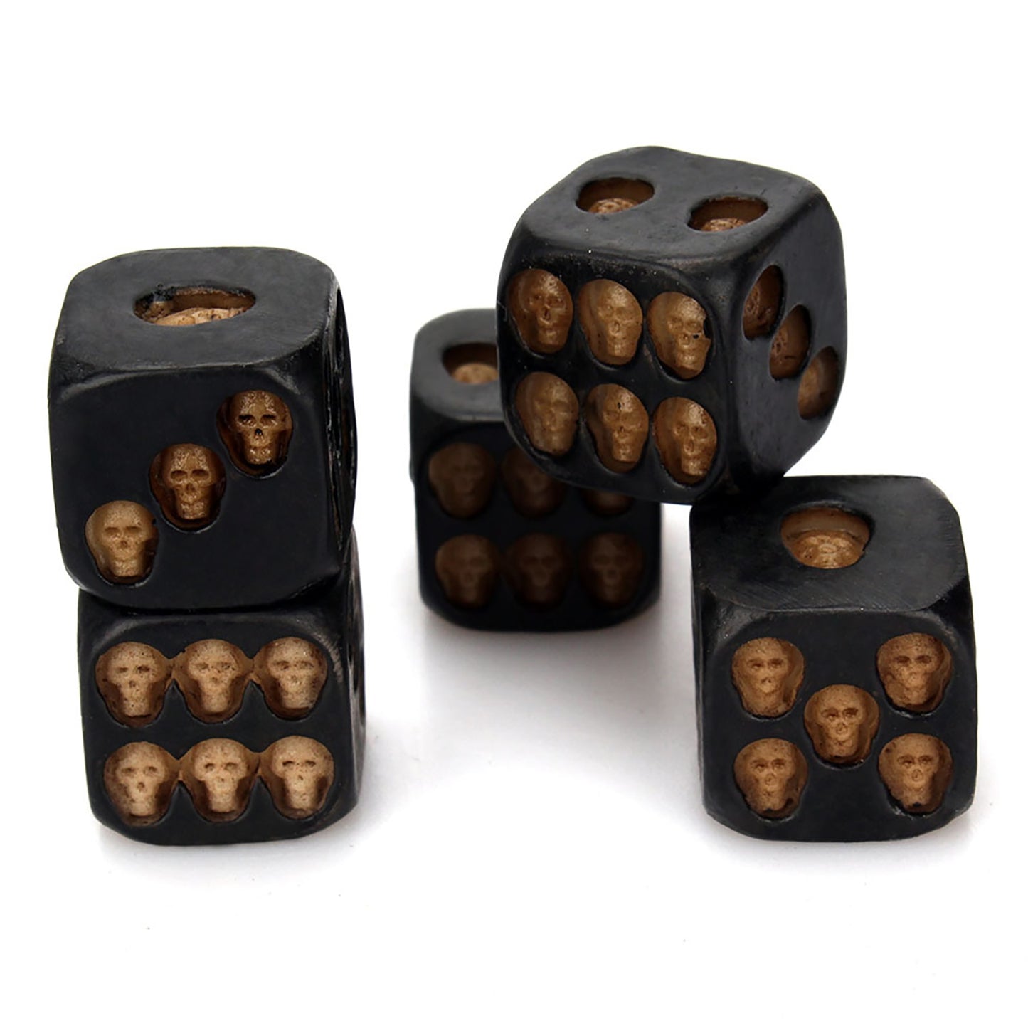 Vintage Skull Dice or Die 5pcs Set. Badass skull accessories