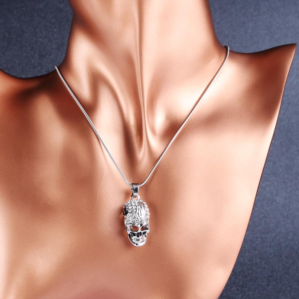 Gorgeous Crystal Skull skull Necklace, badass skull accessories, badass skull jewelry