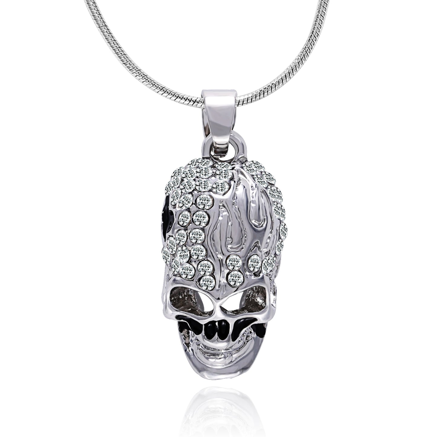 Gorgeous Crystal Skull skull Necklace, badass skull accessories, badass skull jewelry