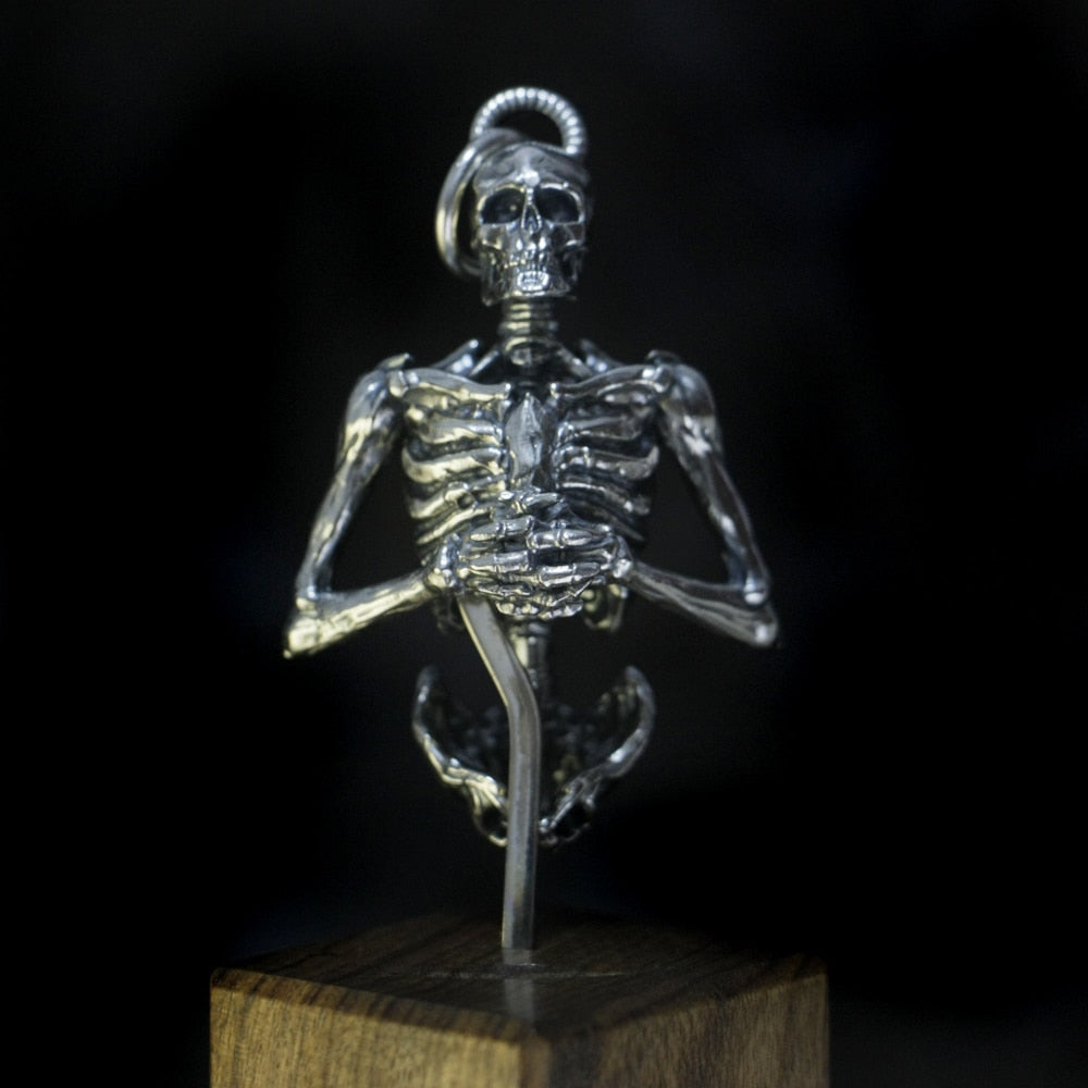 Honour Hero Skeleton Skull Pendant in 925 Sterling Silver Details for Men's Biker Punk Style. badass biker skull pendant. Badass skull pendant for men.skull pendant for men. Badass skull jewelry. Badass skull accessories. Valentine gifts for him. Anniversary gift for him. Anniversary gift for my badass husband. Badass Birthday gift for my badass boyfriend. Badass Birthday gift for my badass husband.