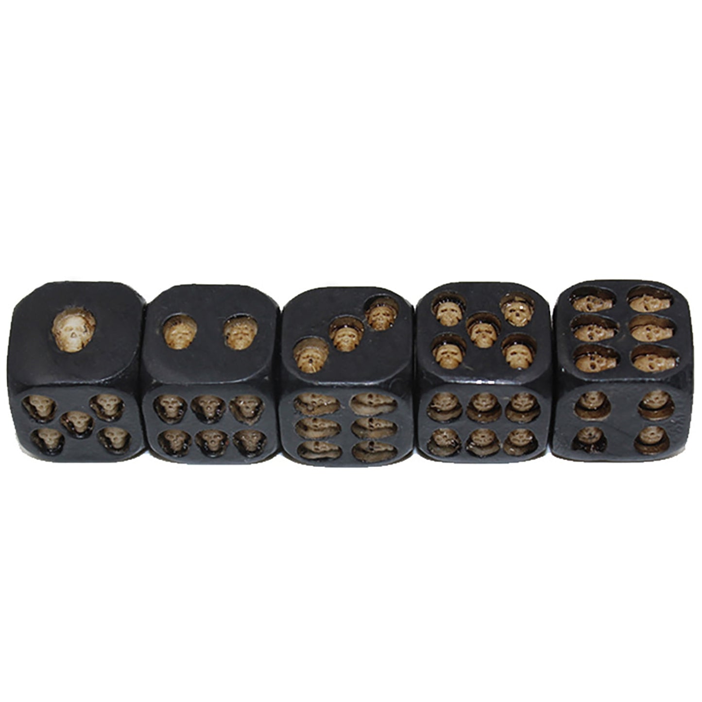 Vintage Skull Dice or Die 5pcs Set. Badass skull accessories
